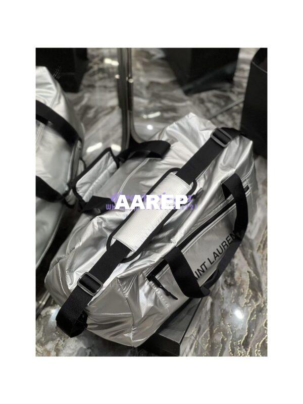 Replica YSL Saint Laurent Nuxx Duffle In Metallized Nylon 581374 Platinum 8