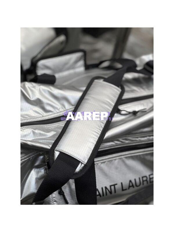 Replica YSL Saint Laurent Nuxx Duffle In Metallized Nylon 581374 Platinum 10