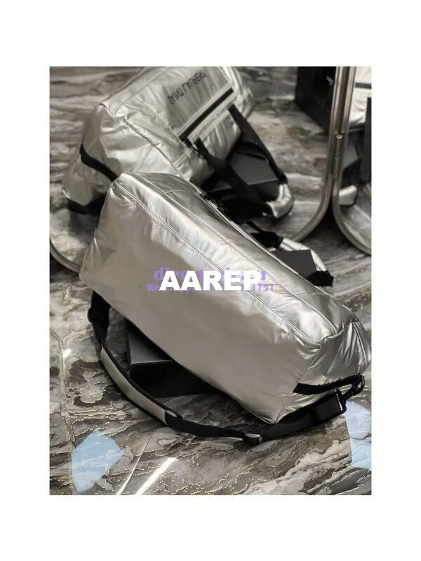 Replica YSL Saint Laurent Nuxx Duffle In Metallized Nylon 581374 Platinum 14