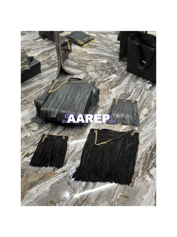 Replica YSL Saint Laurent Grace Large Hobo Bag In Lambskin 6337521 Black 3