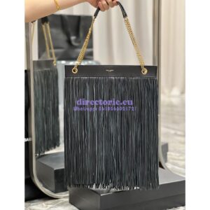Replica YSL Saint Laurent Grace Large Hobo Bag In Lambskin 6337521 Black 2