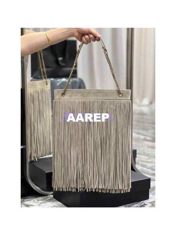 Replica YSL Saint Laurent Grace Large Hobo Bag In Suede 6337521 Taupe 3