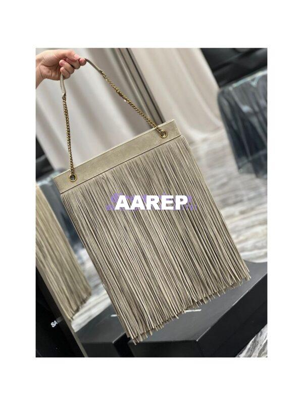 Replica YSL Saint Laurent Grace Large Hobo Bag In Suede 6337521 Taupe 5