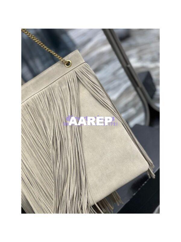 Replica YSL Saint Laurent Grace Large Hobo Bag In Suede 6337521 Taupe 8