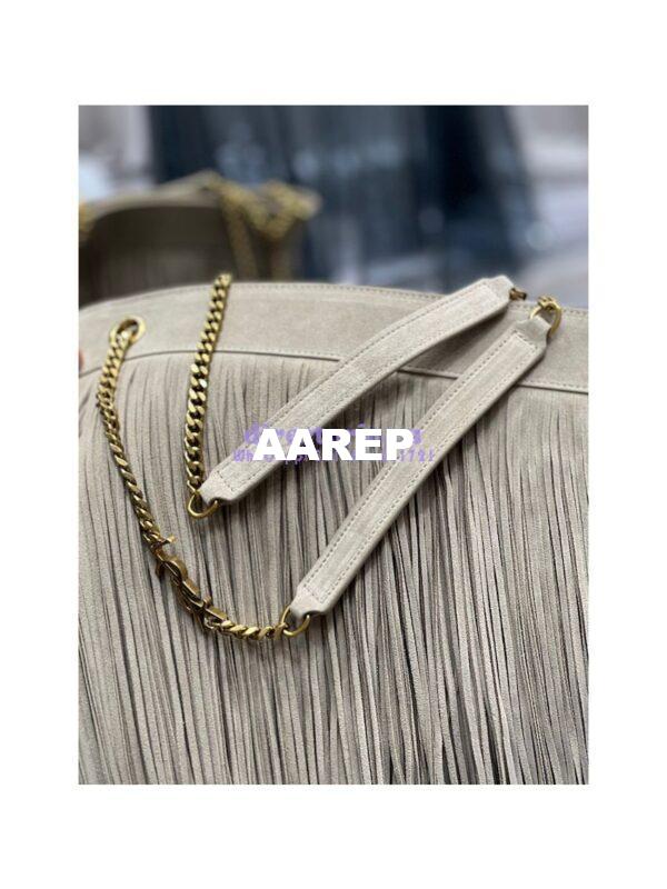 Replica YSL Saint Laurent Grace Large Hobo Bag In Suede 6337521 Taupe 10