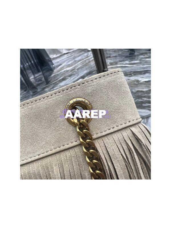 Replica YSL Saint Laurent Grace Large Hobo Bag In Suede 6337521 Taupe 11