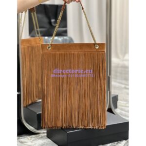 Replica YSL Saint Laurent Grace Large Hobo Bag In Suede 6337521 Tan 2