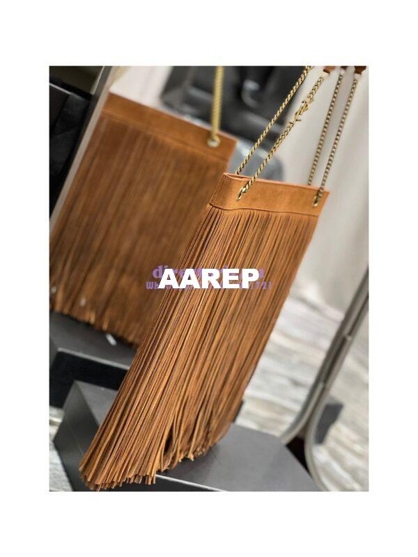 Replica YSL Saint Laurent Grace Large Hobo Bag In Suede 6337521 Tan 4