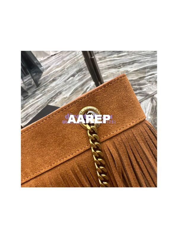 Replica YSL Saint Laurent Grace Large Hobo Bag In Suede 6337521 Tan 9