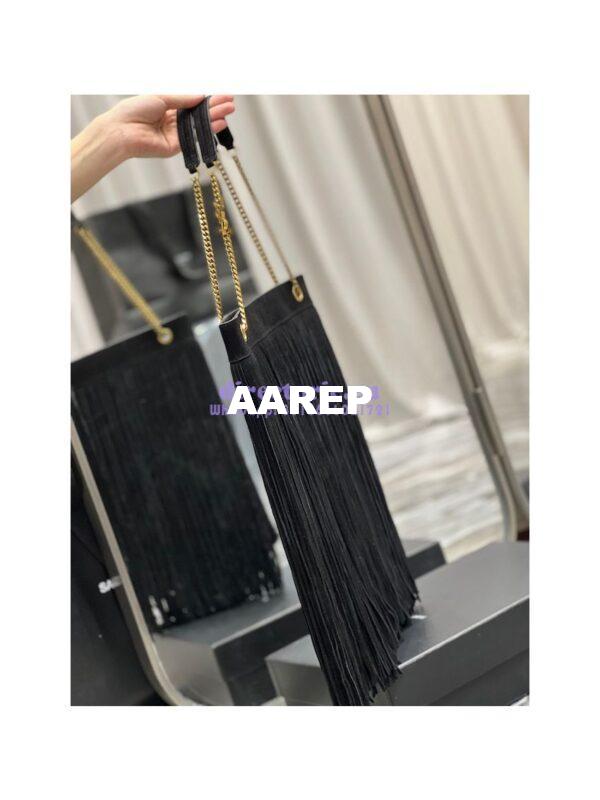 Replica YSL Saint Laurent Grace Large Hobo Bag In Suede 6337521 Black 5