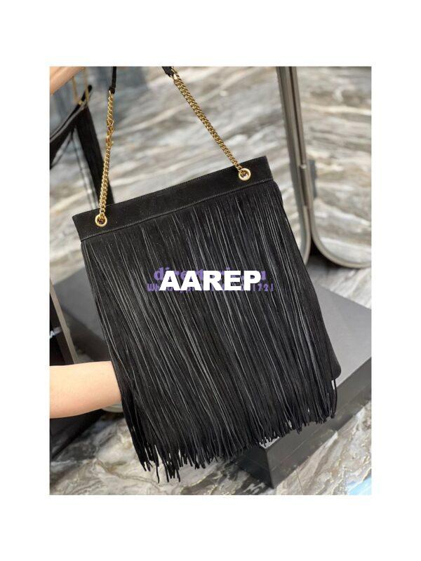 Replica YSL Saint Laurent Grace Large Hobo Bag In Suede 6337521 Black 7