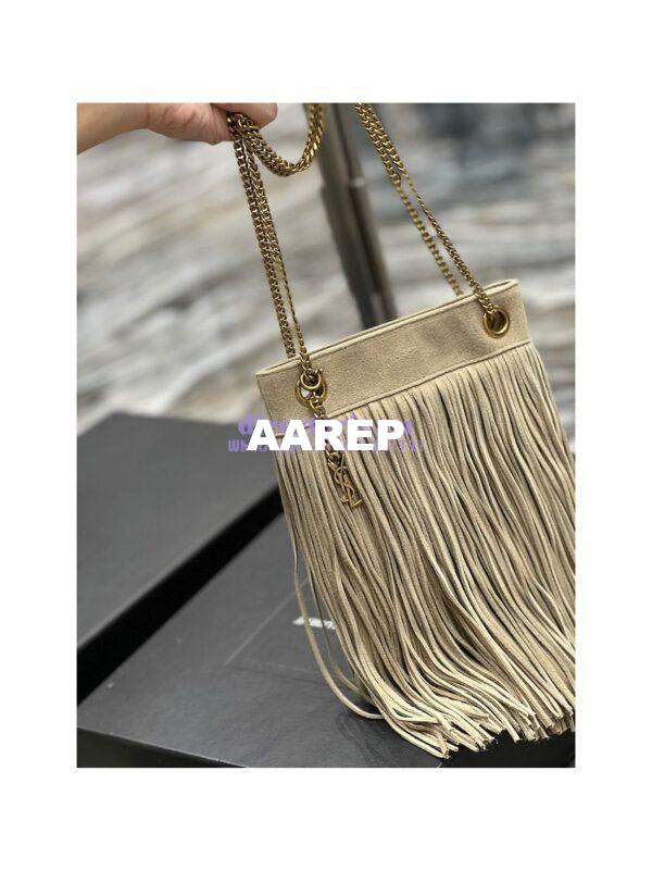 Replica YSL Saint Laurent Grace Small Chain Bag In Suede 6337530 Taupe 5