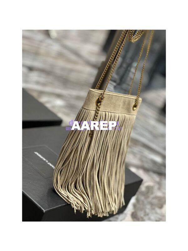 Replica YSL Saint Laurent Grace Small Chain Bag In Suede 6337530 Taupe 8