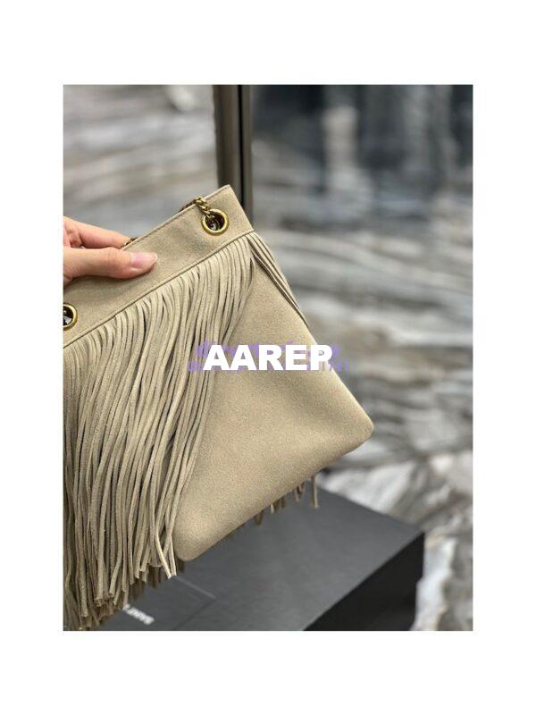 Replica YSL Saint Laurent Grace Small Chain Bag In Suede 6337530 Taupe 9