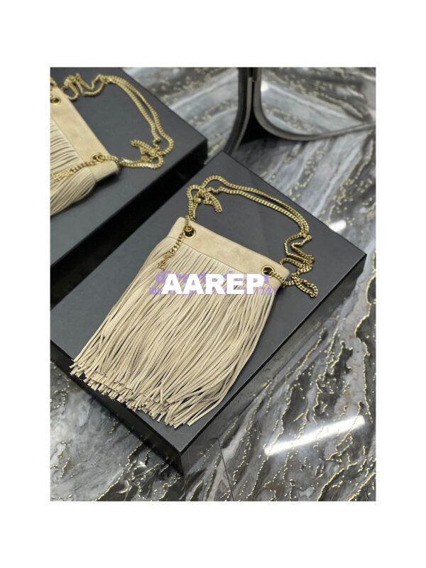 Replica YSL Saint Laurent Grace Small Chain Bag In Suede 6337530 Taupe 11