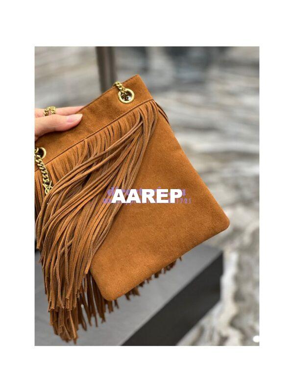 Replica YSL Saint Laurent Grace Small Chain Bag In Suede 6337530 Tan 9