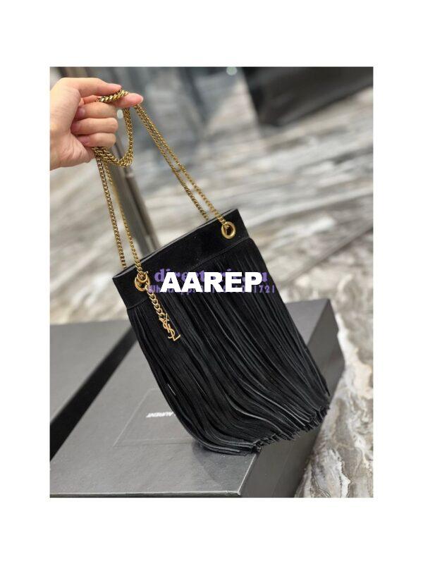 Replica YSL Saint Laurent Grace Small Chain Bag In Suede 6337530 Black 4