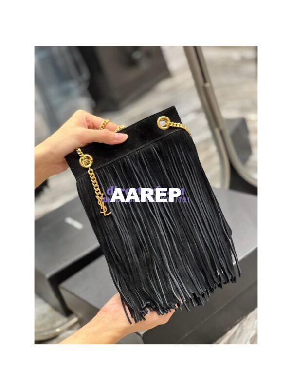 Replica YSL Saint Laurent Grace Small Chain Bag In Suede 6337530 Black 6