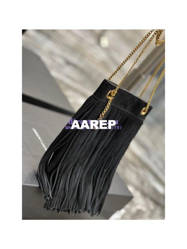 Replica YSL Saint Laurent Grace Small Chain Bag In Suede 6337530 Black 7