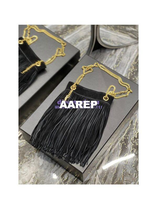 Replica YSL Saint Laurent Grace Small Chain Bag In Suede 6337530 Black 11