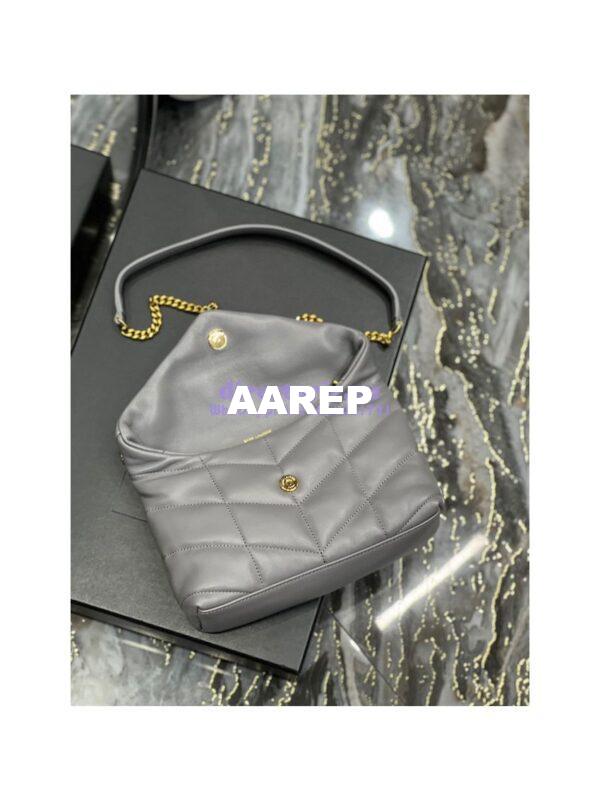 Replica YSL Saint Laurent Mini Loulou Puffer Toy Bag In Quilted Lambskin Fog 7