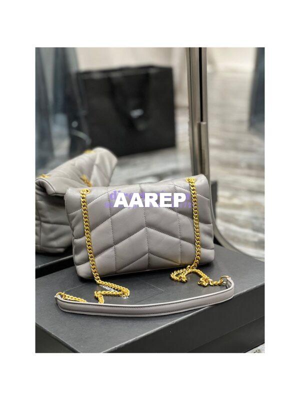 Replica YSL Saint Laurent Mini Loulou Puffer Toy Bag In Quilted Lambskin Fog 11