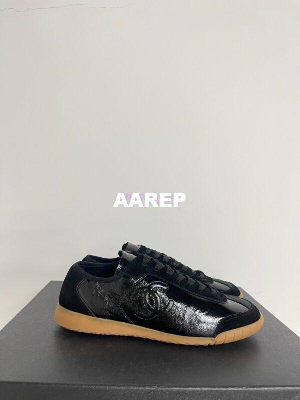 Replica Chanel 24P Calfskin & Suede Calfskin Trainers G45996 Black