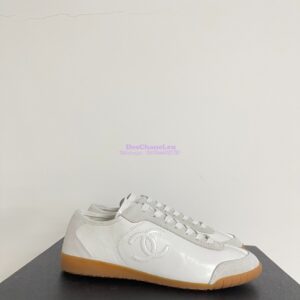 Replica Chanel 24P Calfskin & Suede Calfskin Trainers G45996 White