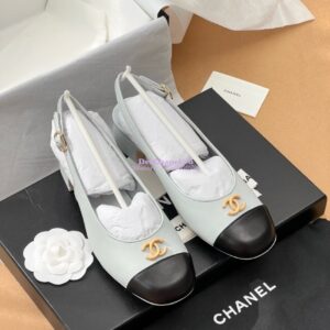 Replica Chanel 24A Calfskin Slingbacks G45768 light Blue