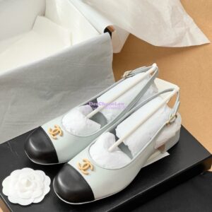 Replica Chanel 24A Calfskin Slingbacks G45768 light Blue 2