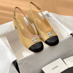 Replica Chanel 24A Calfskin Slingbacks G45768 Beige