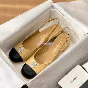 Replica Chanel 24A Calfskin Slingbacks G45768 Beige 2