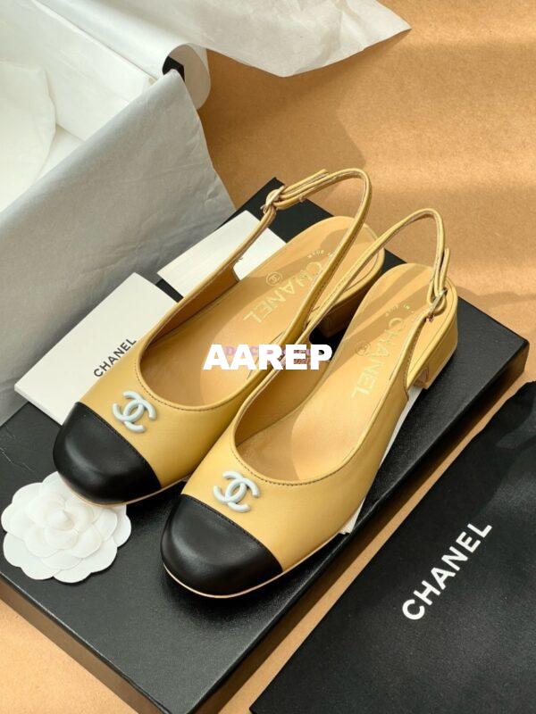 Replica Chanel 24A Calfskin Slingbacks G45768 Beige 7