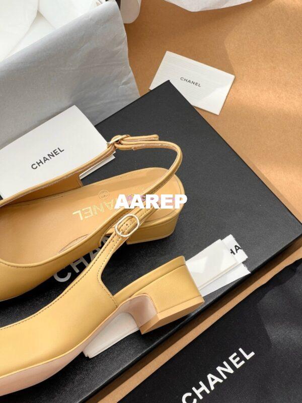 Replica Chanel 24A Calfskin Slingbacks G45768 Beige 9