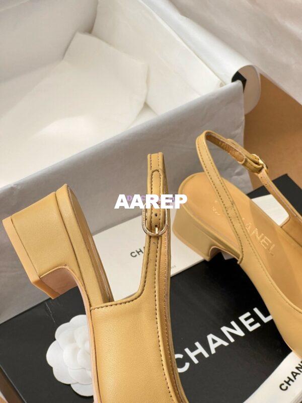 Replica Chanel 24A Calfskin Slingbacks G45768 Beige 10