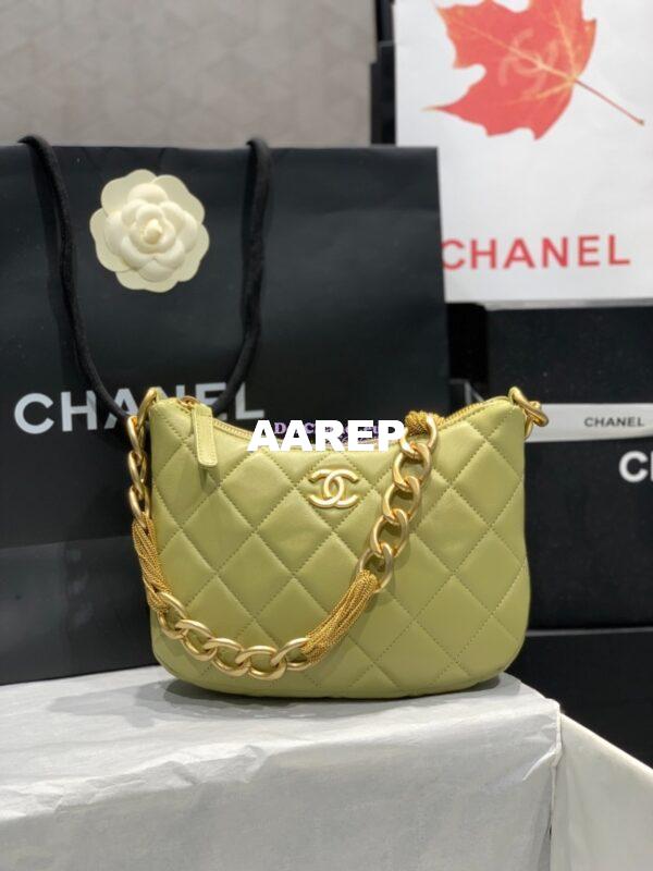 Replica Chanel Hobo Handbag Lambskin AS4220 Green 3