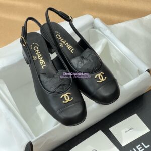 Replica Chanel 24A Calfskin Slingbacks G45768 Black 2