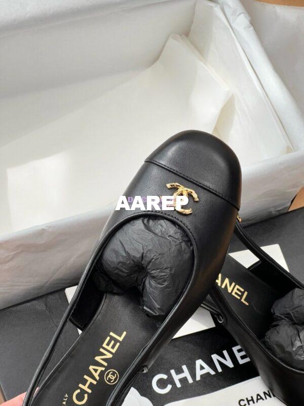 Replica Chanel 24A Calfskin Slingbacks G45768 Black 4