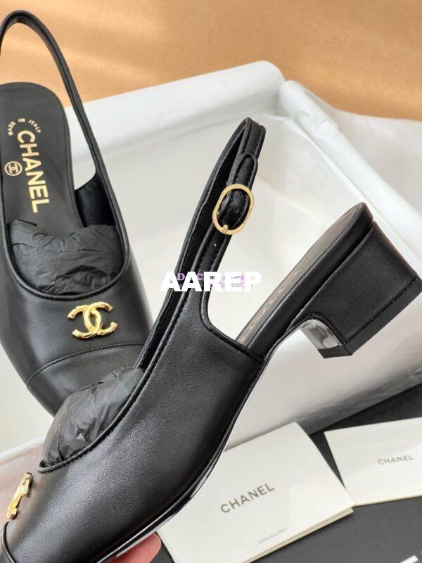 Replica Chanel 24A Calfskin Slingbacks G45768 Black 8