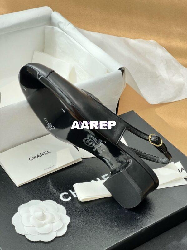 Replica Chanel 24A Calfskin Slingbacks G45768 Black 9