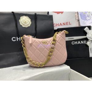 Replica Chanel Hobo Handbag Lambskin AS4220 Light Pink 2