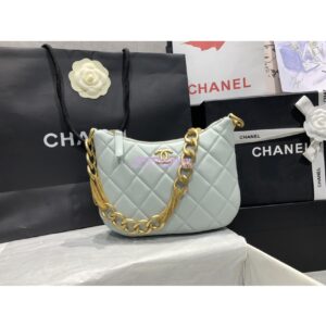 Replica Chanel Hobo Handbag Lambskin AS4220 Light Blue 2