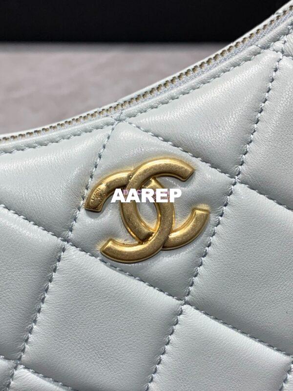 Replica Chanel Hobo Handbag Lambskin AS4220 Light Blue 5