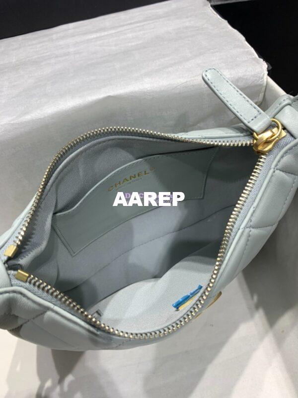 Replica Chanel Hobo Handbag Lambskin AS4220 Light Blue 8