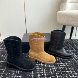 Replica Chanel 24A Suede Goatskin Boots G45432 black