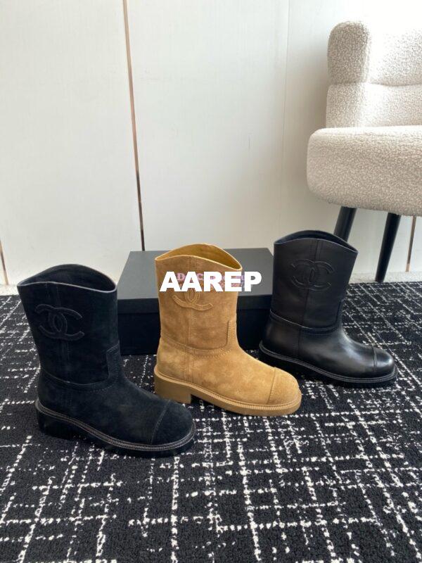 Replica Chanel 24A Suede Goatskin Boots G45432 black