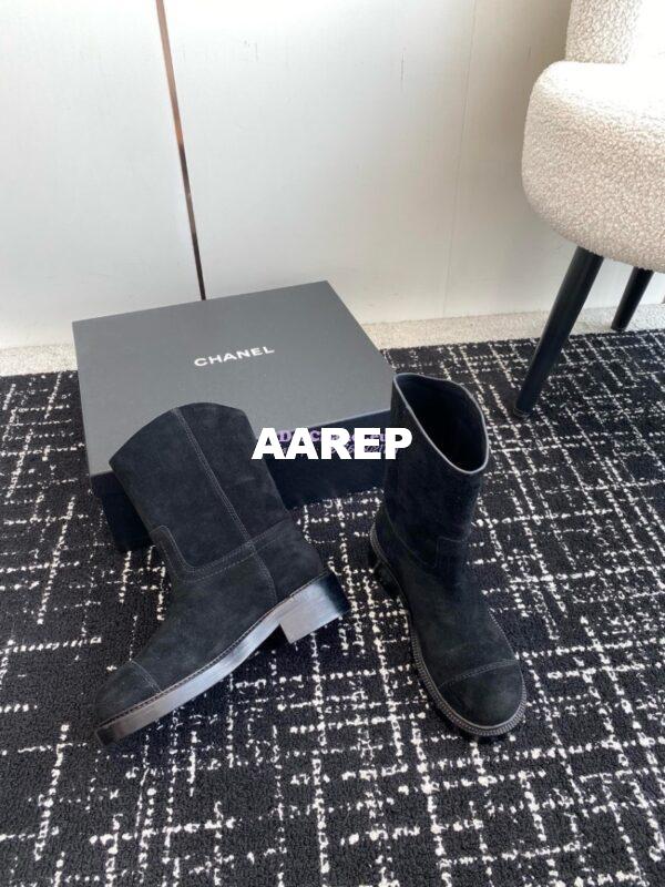 Replica Chanel 24A Suede Goatskin Boots G45432 black 6
