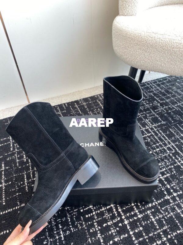 Replica Chanel 24A Suede Goatskin Boots G45432 black 9