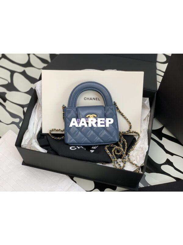 Replica Chanel Clutch with Chain Shiny Agen Calfskin AP3435 Denim