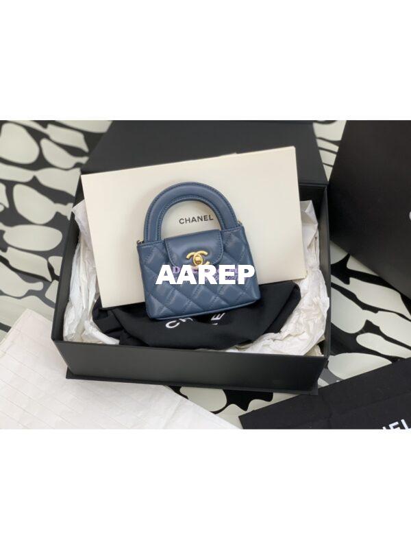 Replica Chanel Clutch with Chain Shiny Agen Calfskin AP3435 Denim 2